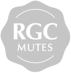 Logotipo de RGC mutes. Sordinas de madera